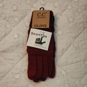 C.C Exclusives Women's Red Touchscreen Gloves